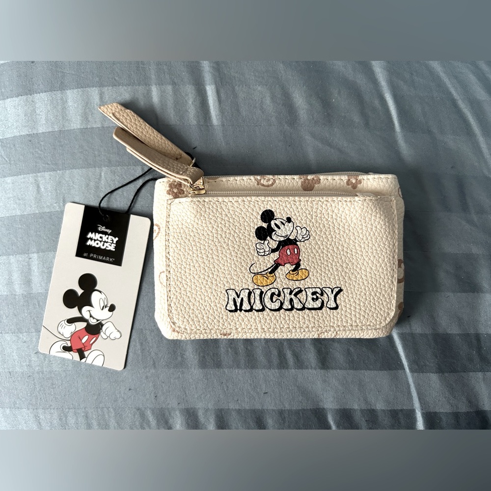 Primark Disney Mickey Mouse Wallet Coin Purse Card Holder -Ecru- New With Tags